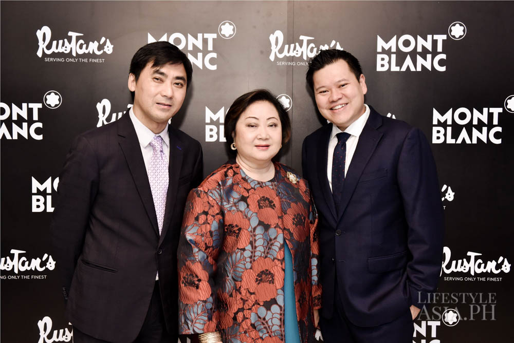 Montblanc Sales Director for SEA Kenneth Shek, Rustan’s CEO and Chairman Zenaida Tantoco, Montblanc Senior Sales Manager for SEA Nathanael Tan