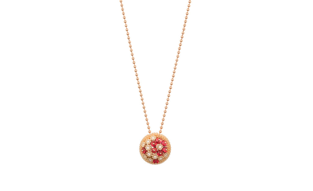 Cactus de Cartier pendant - Pink gold, diamonds, spinels