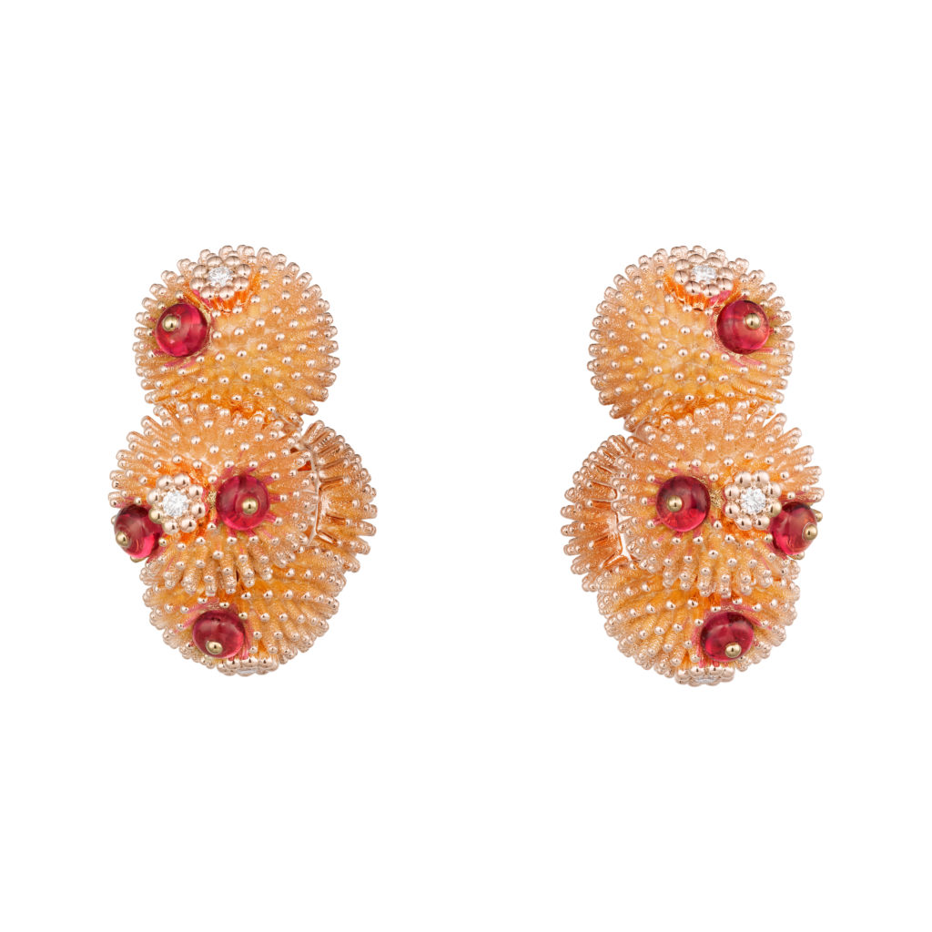 Cactus de Cartier hoop earrings - Pink gold, diamonds, spinels