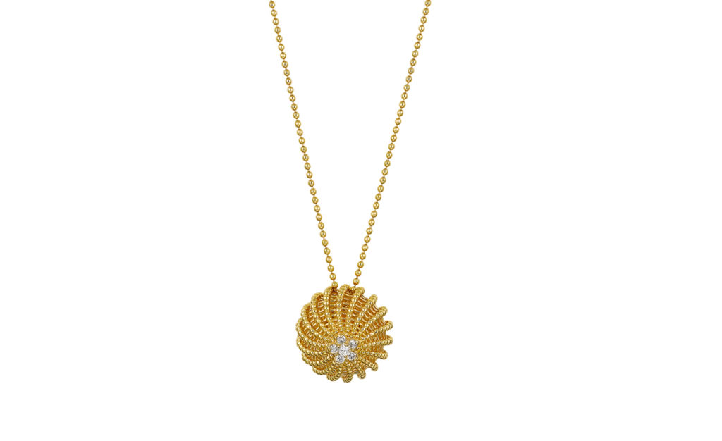 Cactus de Cartier necklace, 18-carat yellow gold, set with 6 brilliant-cut diamonds