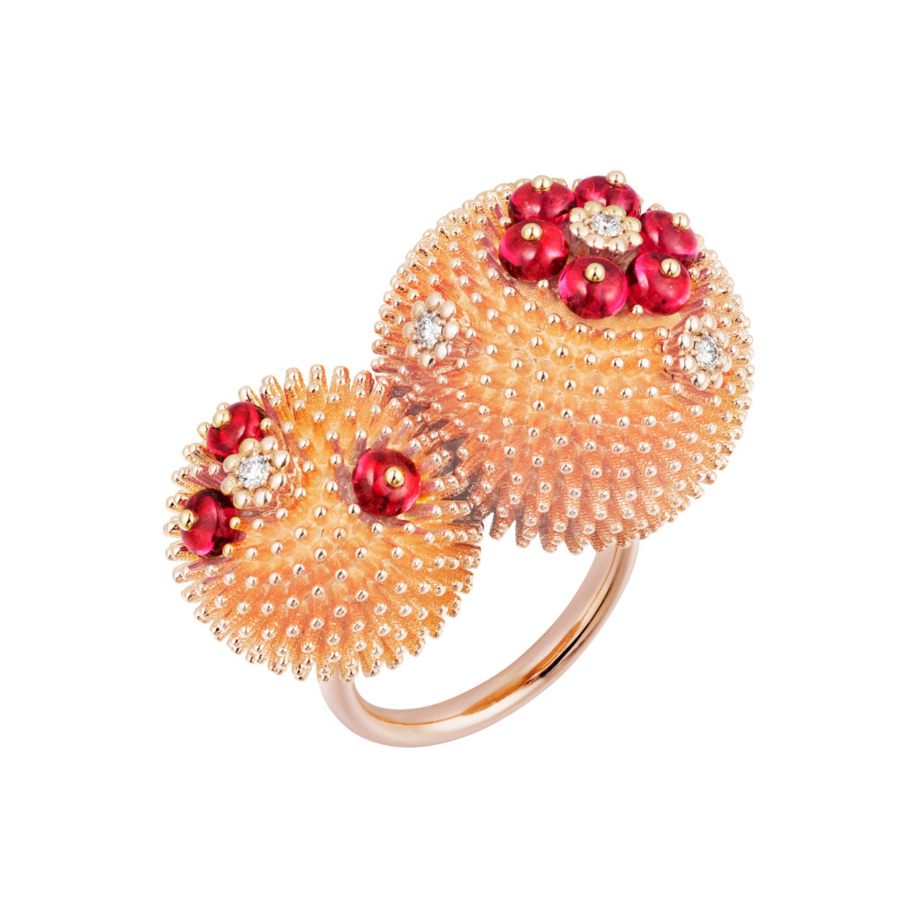 Cactus de Cartier ring - Pink gold, diamonds, spinels