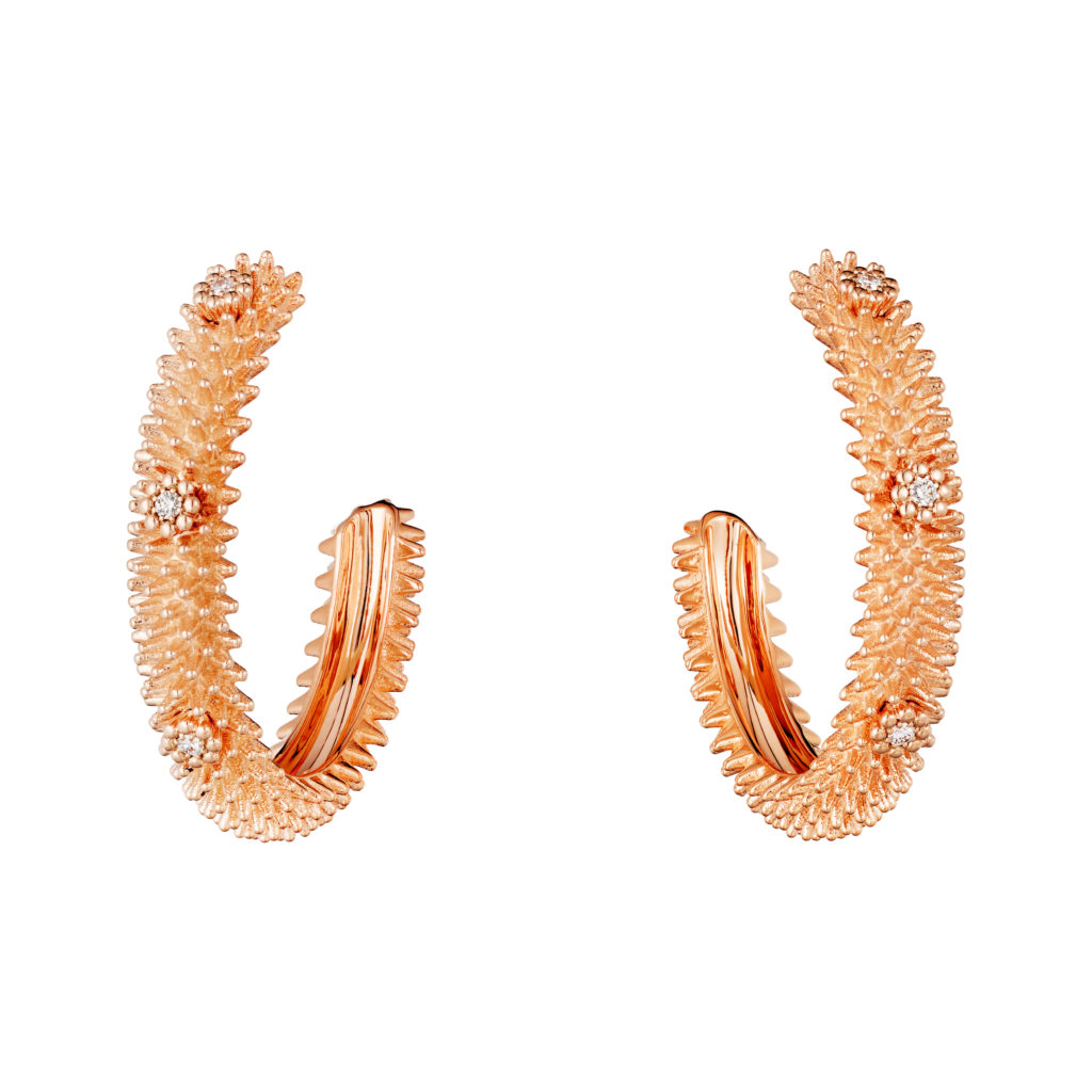 Cactus de Cartier hoop earrings - Pink gold, diamonds