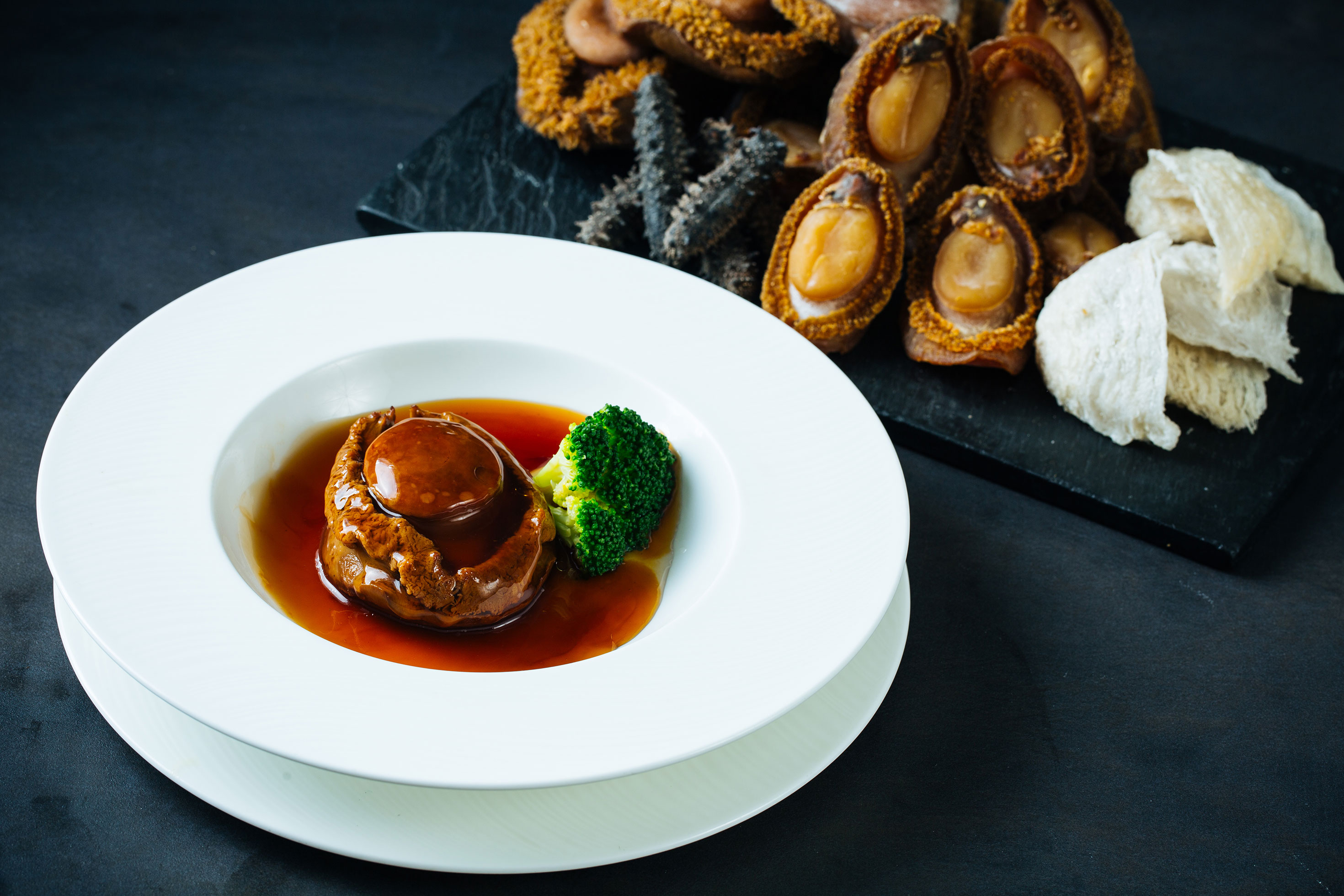 Braised Whole South African Abalone with Oyster Sauce