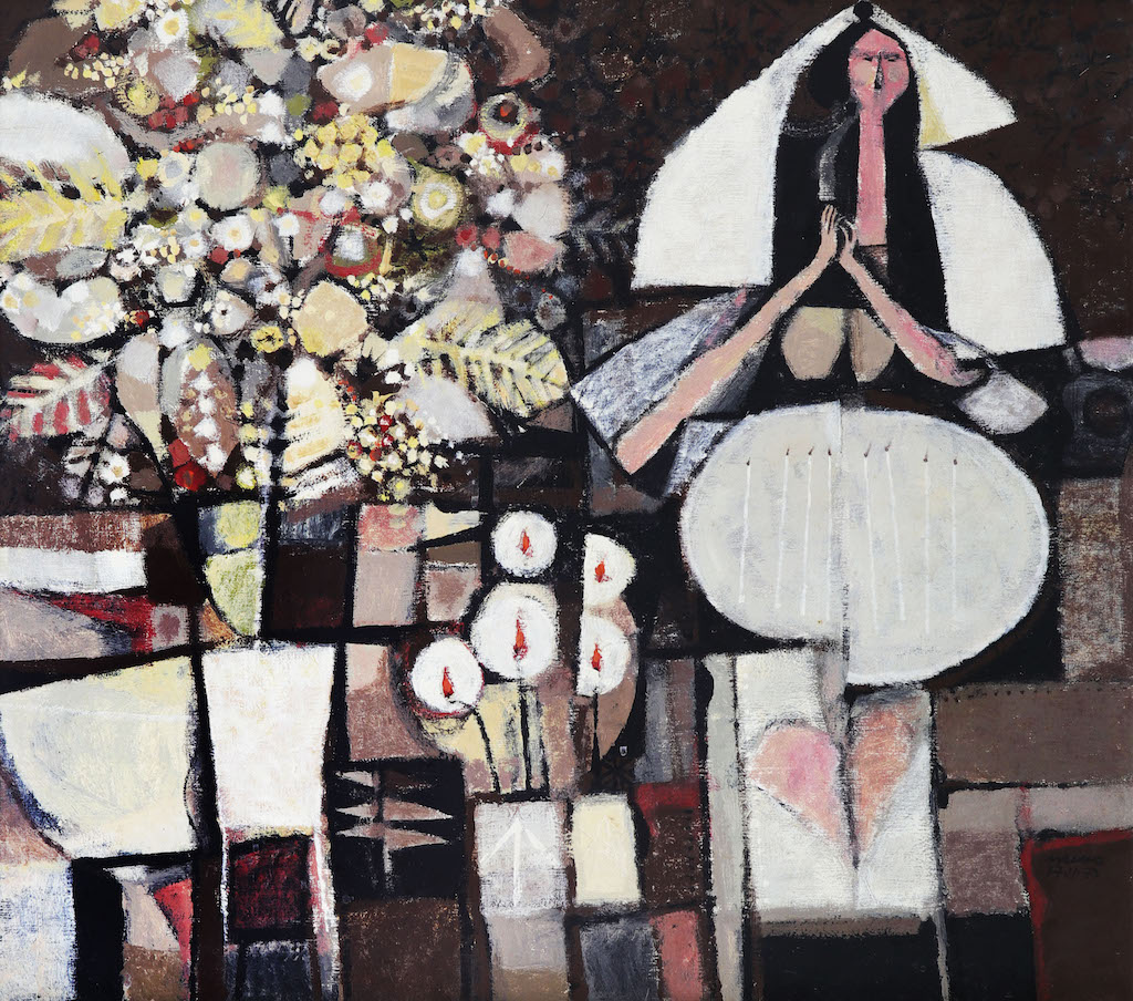 Mauro Malang Santos (1928 – 2017) Lady with a Flowers signed and dated 1973 (lower right) oil on canvas 32” x 36” (66 cm x 41 cm)