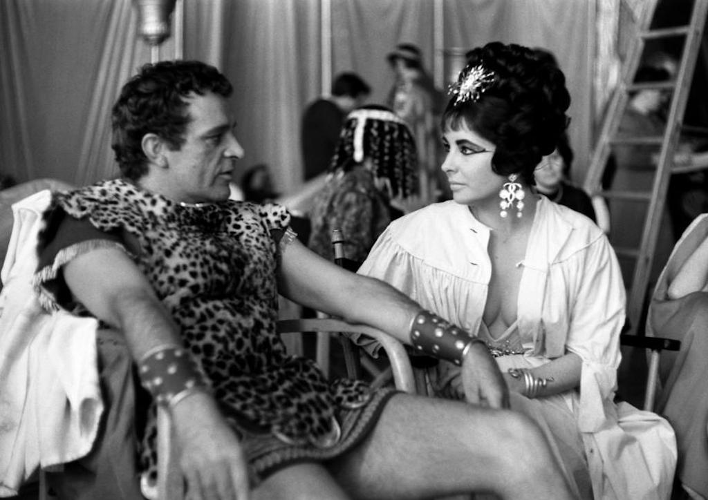 Richard Burton and Elizabeth Taylor in Rome filming Cleopatra (1963)