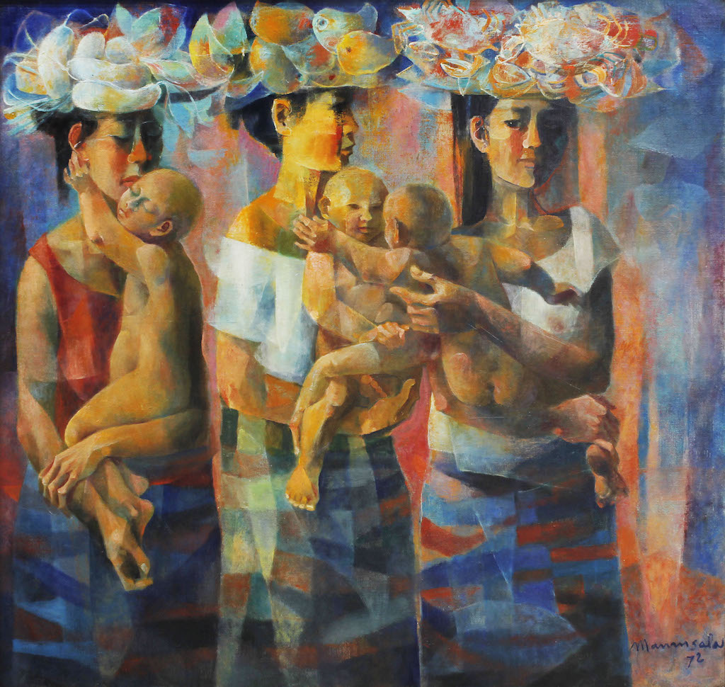 Vicente Manansala (1910 - 1981) Tres Marias signed and dated 1972 (lower right) oil on canvas 35” x 37” (89 cm x 94 cm)