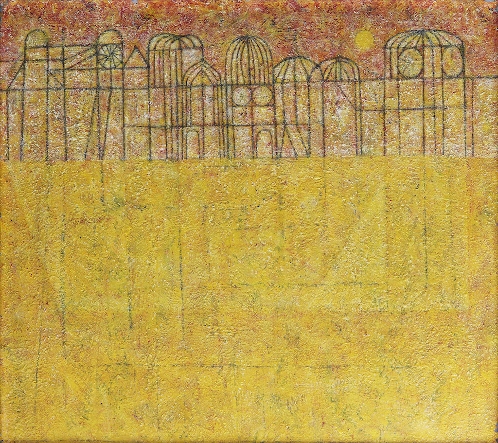 Arturo Luz (b.1926) Venezia dated 1957 oil on masonite board 22 3/4” x 25 1/2” (58 cm x 65 cm)