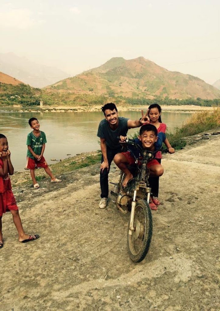 He biked through the Vietnamese countryside, making friends along the road