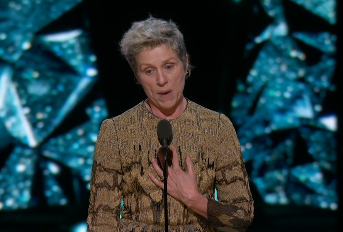 Frances McDormand made a historic speech when she won Best Actress for Three Billboards Outside Ebbing, Missouri