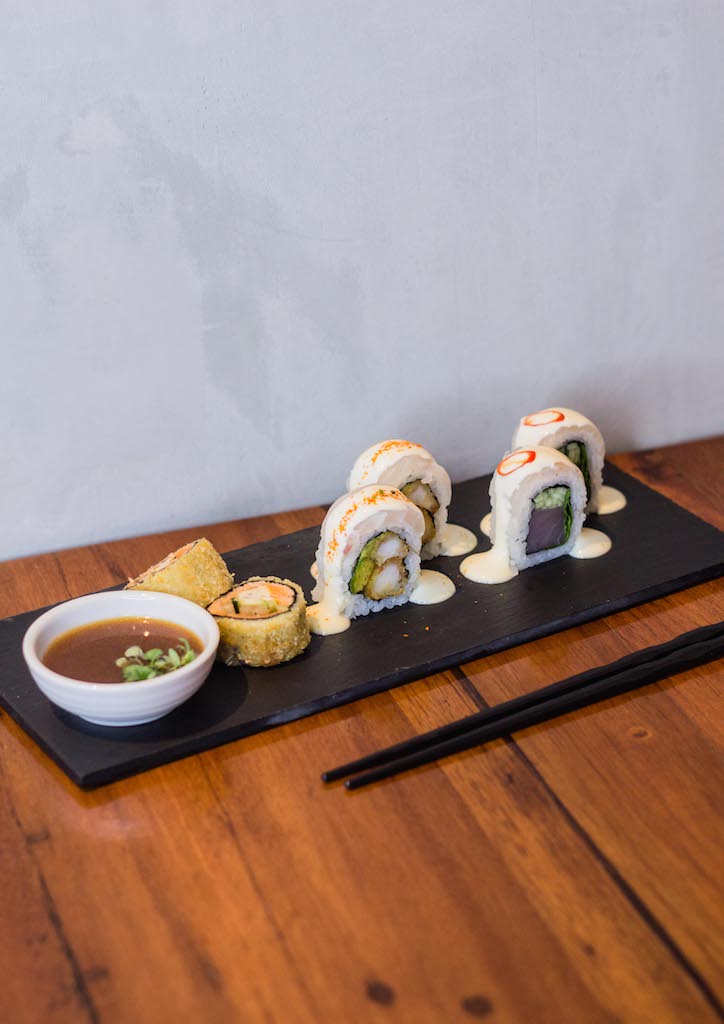 Three types of Sushi Rolls are served with the new tasting menu