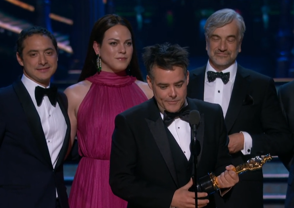 The team of A Fantastic Woman (Chile) accept the Oscar for Best Foreign Language Film