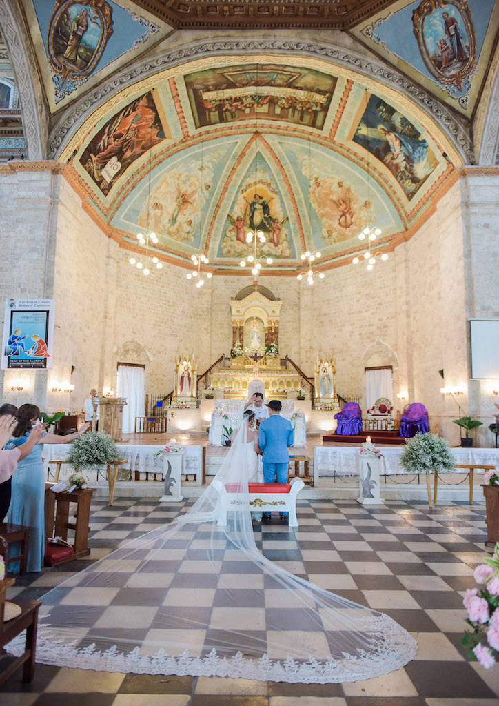 The couple wed at Our Lady of the Assumption Dauis Church in Bohol