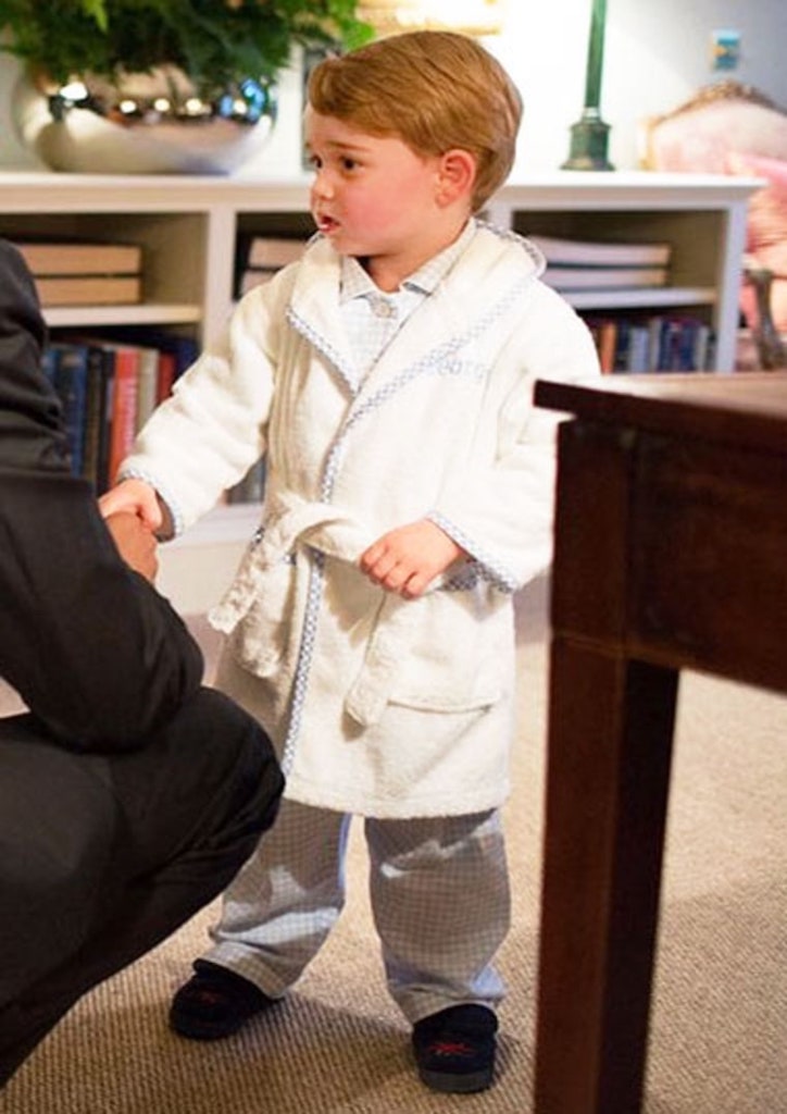 The English Prince met President Obama in his best pajama wear fashions (Photograph courtesy of motherhoodinstyle.net)