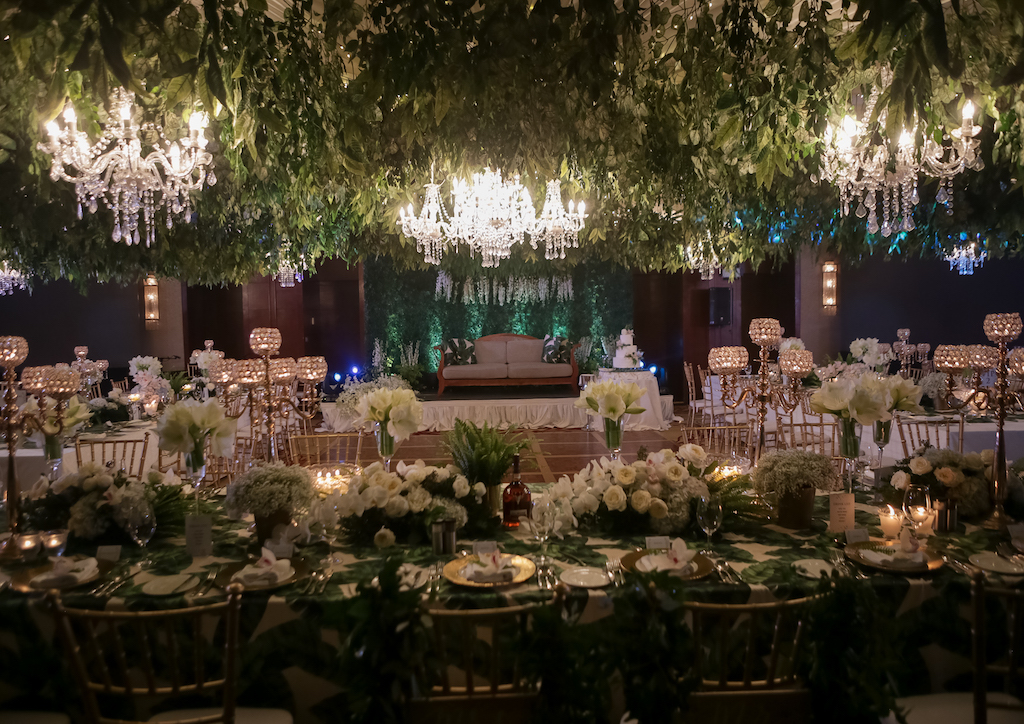 The ballroom decorated like a secret garden by Gideon Hermosa