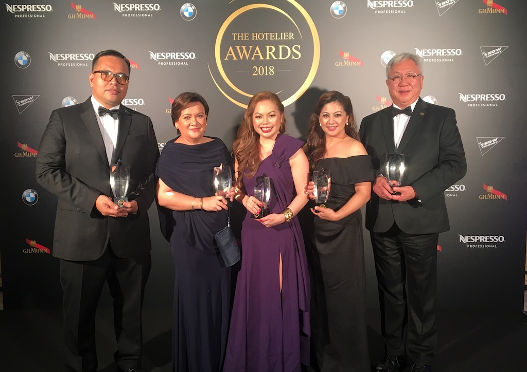 Jeffrey Adlawan, Chief Engineer at Marco Polo Davao named Engineer Hotelier of the Year, Shirley Sinlao, Finalist for Finance Hotelier representing Robert Viana, Concierge Hotelier of the Year,  Yasmine Hidalgo, PR Director at Sofitel Philippine Plaza Manila awarded Marketing & Communications Hotelier of the Year, Larsey Guieb, Learning and Development Manager at Sofitel Philippine Plaza Manila won as Human Resources Hotelier of the Year, Francis R. Ledesma, Owner at Marco Polo Davao adjudged Owner Representative of the Year