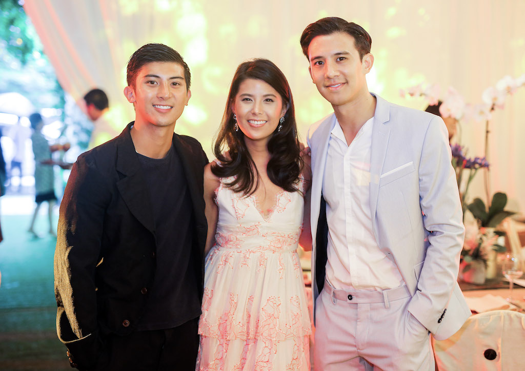 Christian Tantoco, the bride's brother, with the happy couple (Photography by Jaja Samaniego)