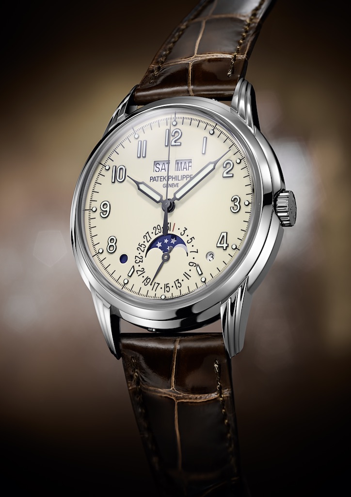Patek Philippe pioneered the perpetual calendar wristwatch in 1925. Pictures here is a 2017 model, Reference 5320G