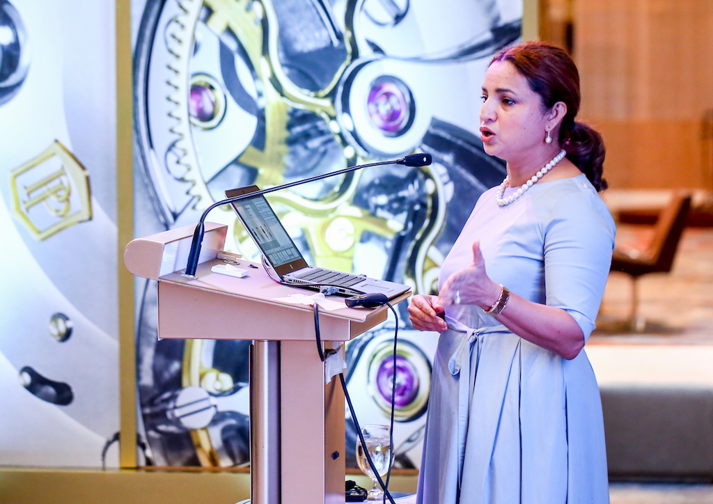 Patek Philippe's GM of SEA, Deepa Chatrath giving her talk about the history of the Calendar