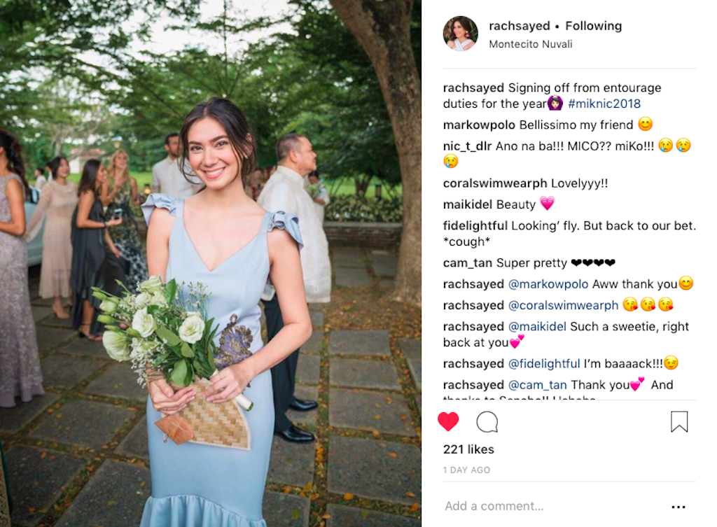 Wedding Day of Nicole Tantoco and Miko de los Reyes. Photograph courtesy of @rachsayed (Instagram)
