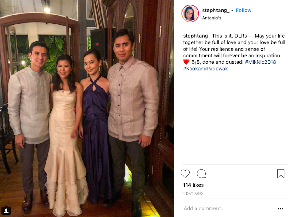 Wedding Day of Nicole Tantoco and Miko de los Reyes. Photograph courtesy of @stephtang_ (Instagram)