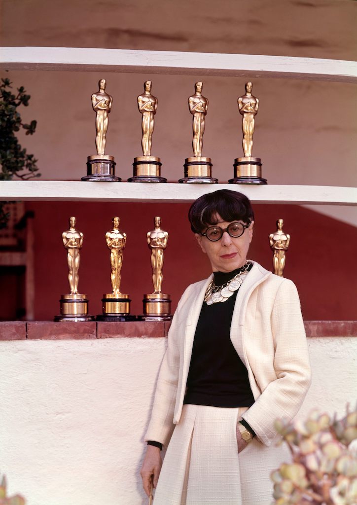 Edith Head with her eight Academy Awards for Costume Design