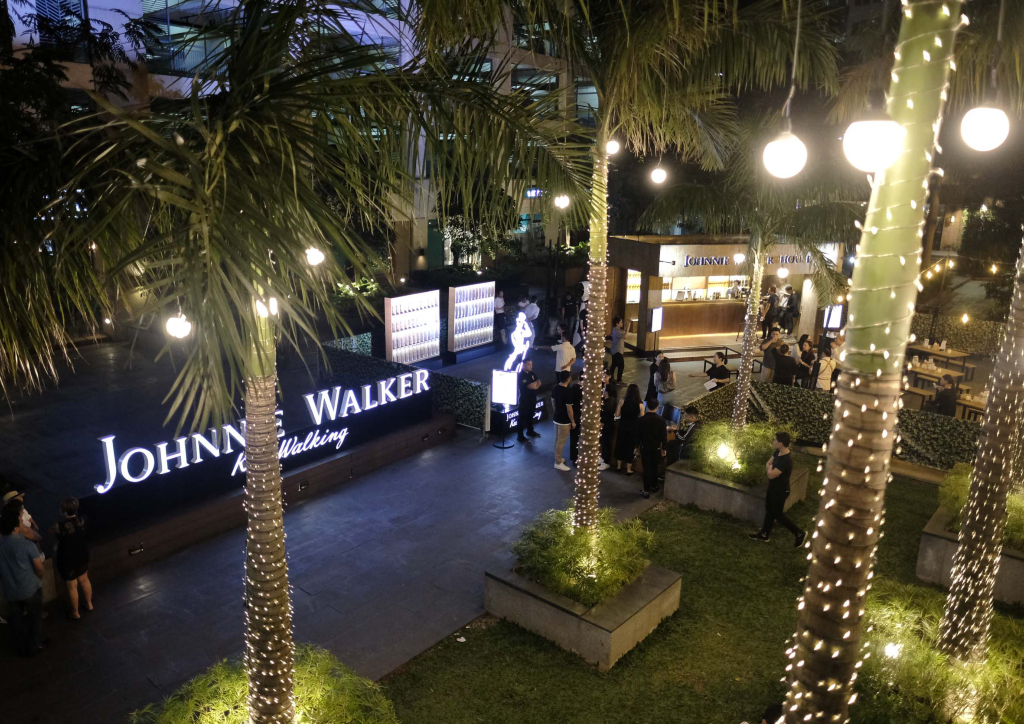 An outdoor drinking space has been created for the Johnnie Walker House in BGC