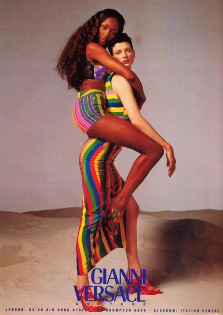 Naomi Campbella and Kristen McMenamy appearing in a Versace campaign in 1993