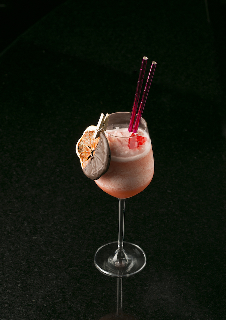 One for the Cause, a refreshing cocktail combination of pink grapefruit, lychee, fresh lime juice and strawberry puree