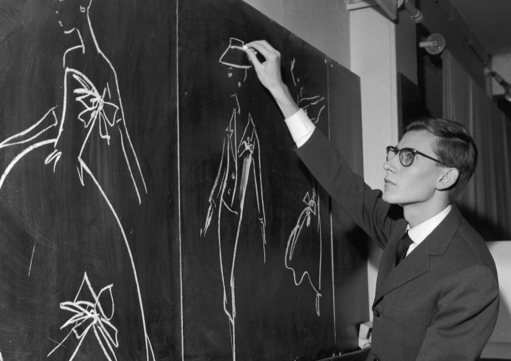 Yves Saint Laurent sketching for the House of Dior, circal 1960s