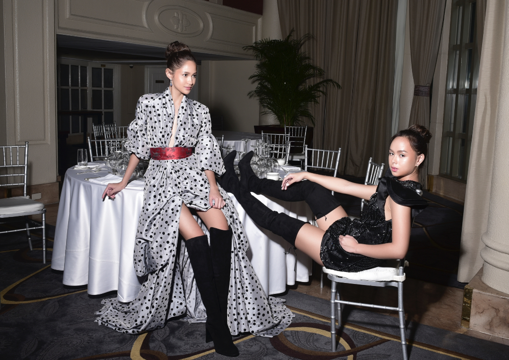 Sabina Gonzalez and Kaila Estrada wearing Randy Ortiz for Lifestyle Asia, December 2018-January 2019 (Photograph by MJ Suayan)