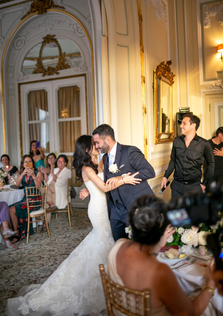 The couple dancing at their reception (Photograph by Catarina Zimbarra)