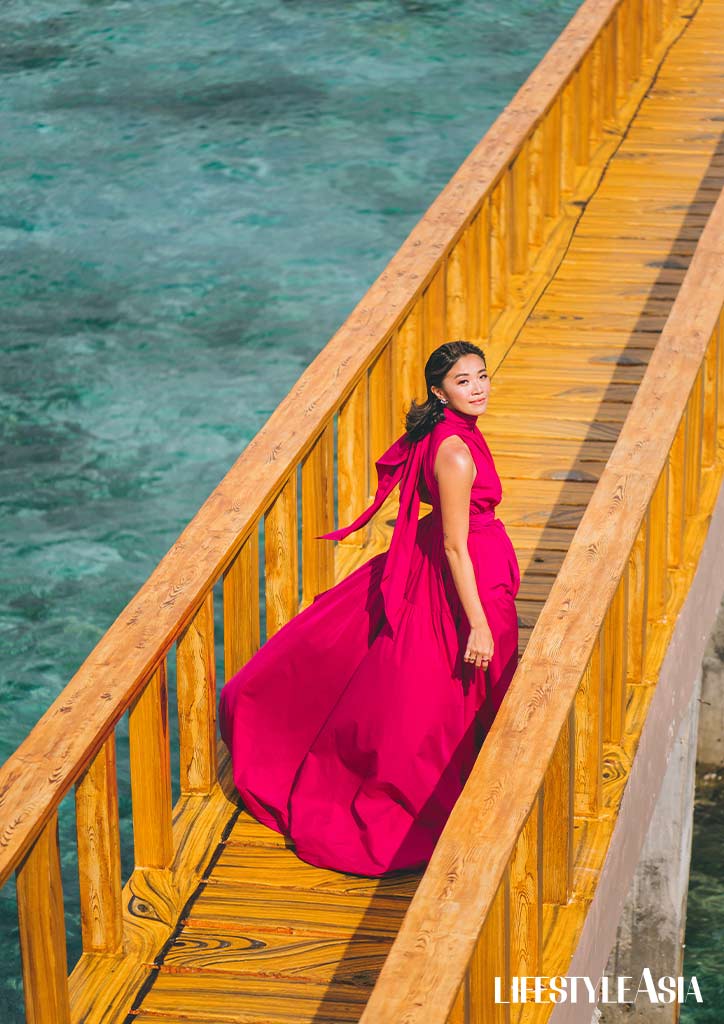 Ryna Brito of Sunlight Air walks against a gorgeous backdrop of the Philippine seas.