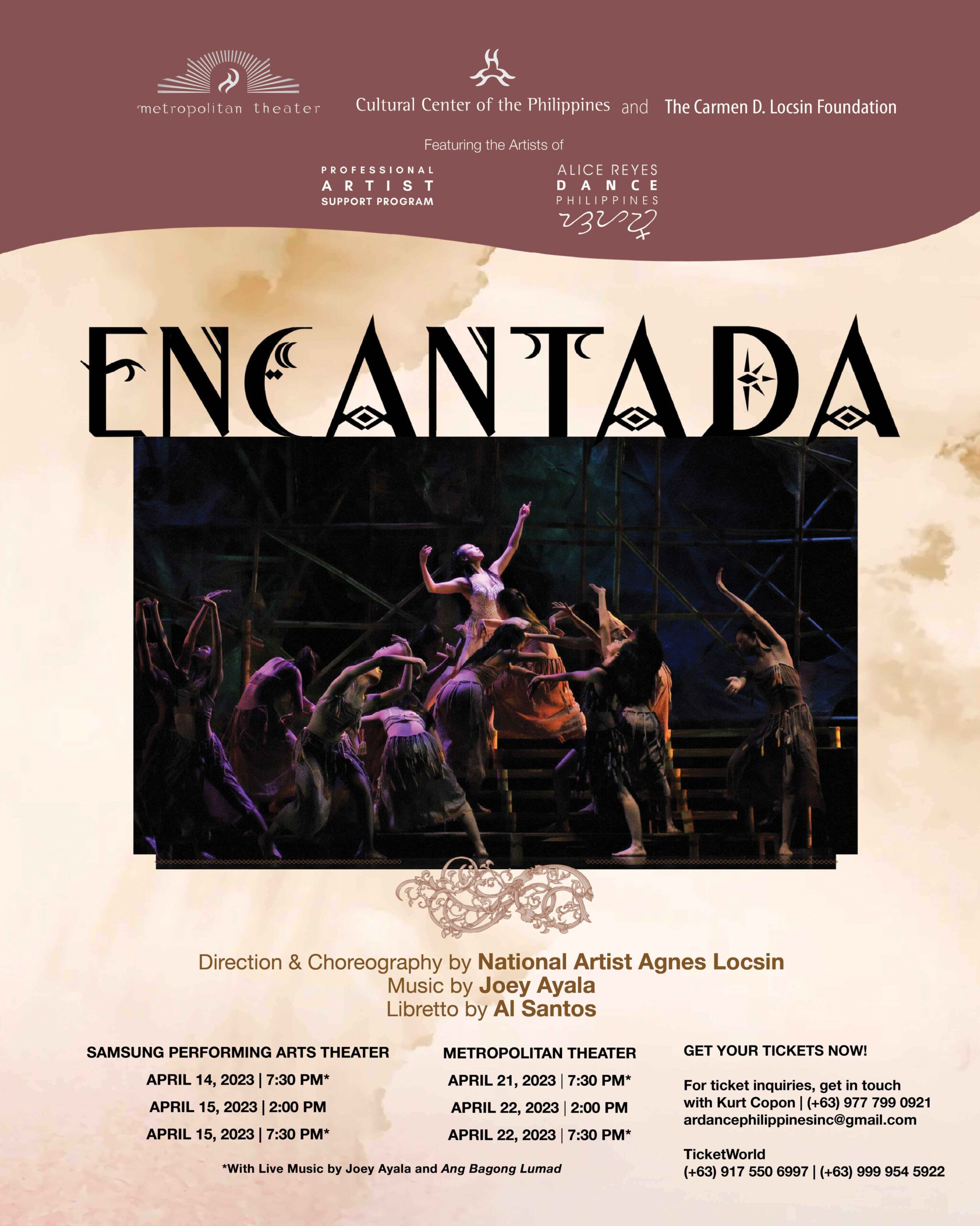 The official poster of Encantada's 2023 production