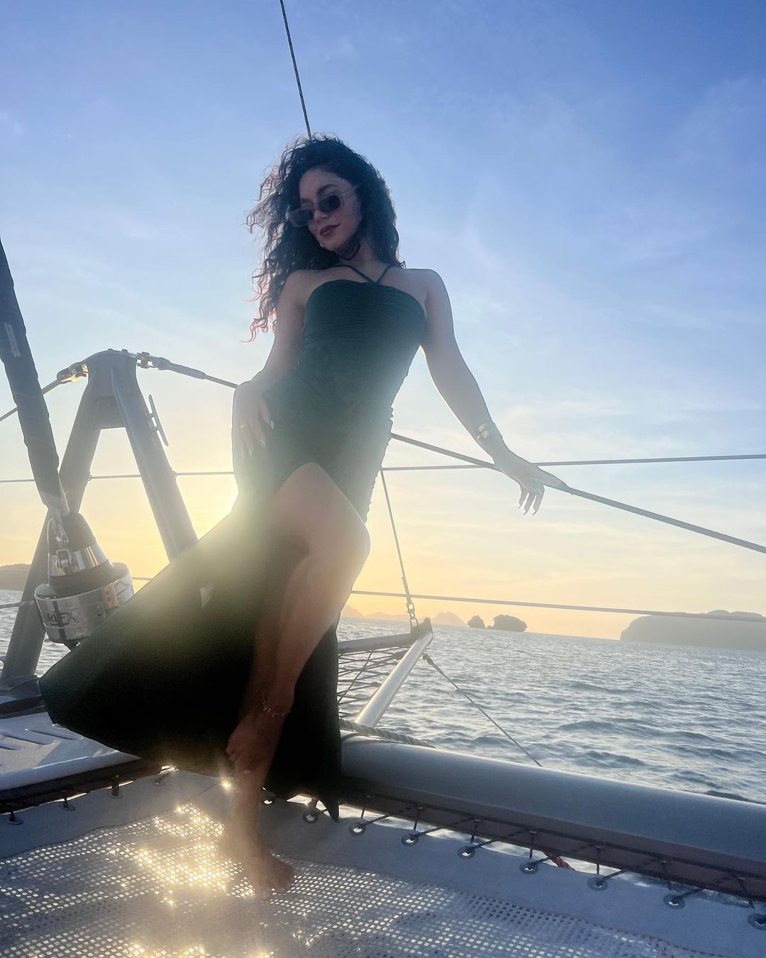 Vanessa Hudgens during a sunset cruise in Philippines
