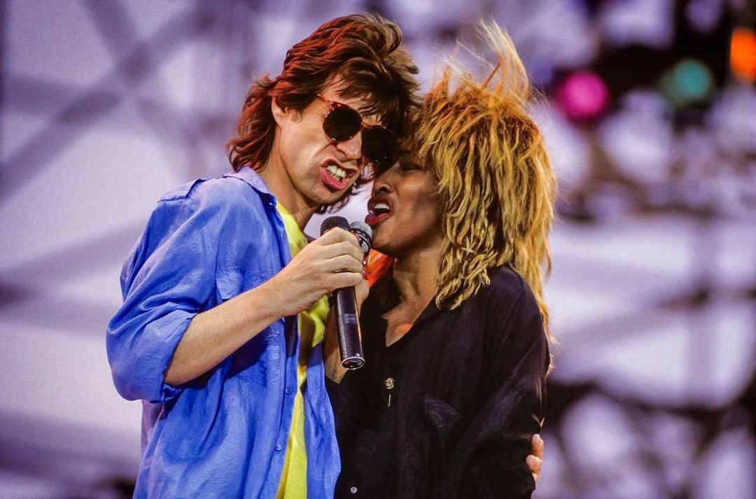 Turner performing in 1985's LiveAid concert with Mick Jagger