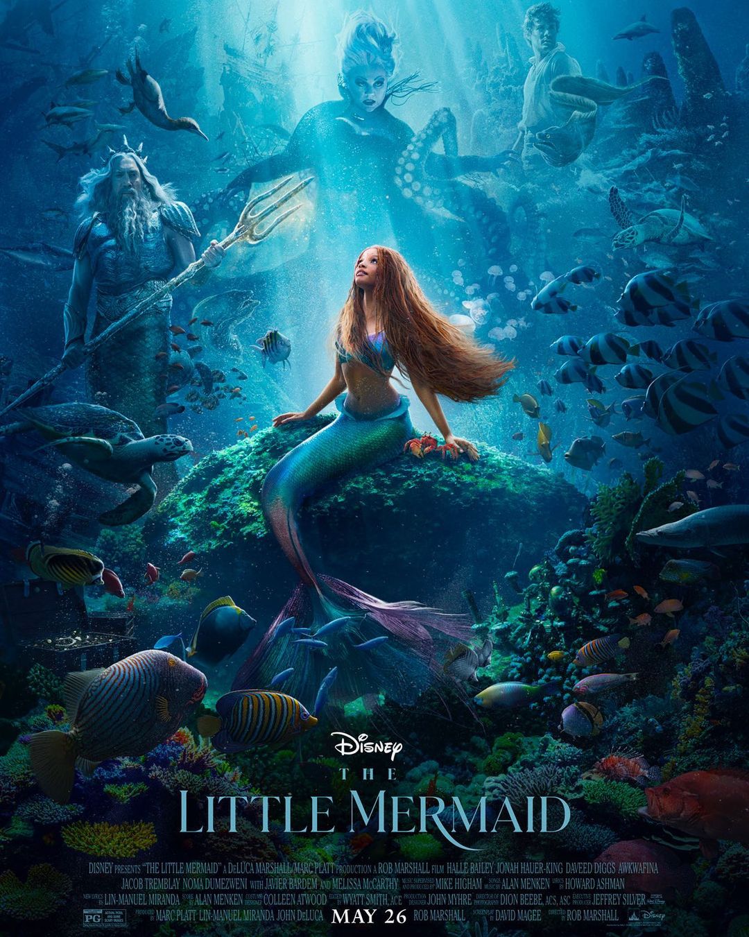 Halle Bailey in the Little Mermaid poster