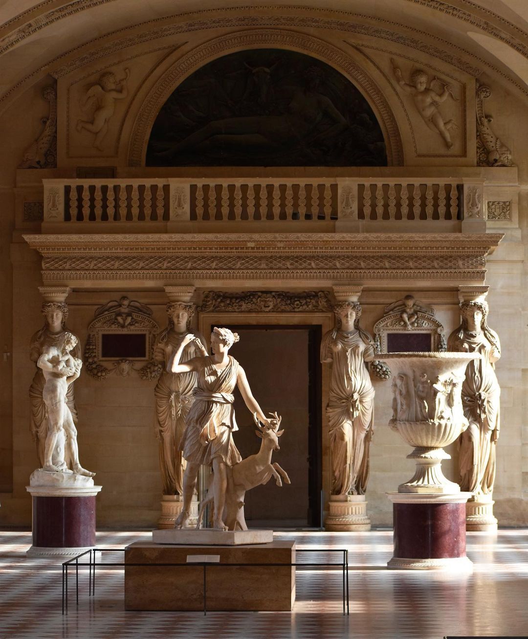 The "Diana of Versailles" inside the Louvre's gorgeous interiors