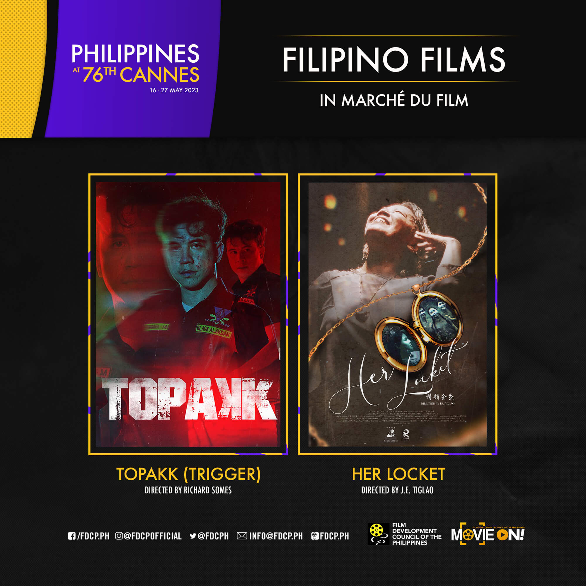 The official posters of "TOPAKK" and "Her Locket"
