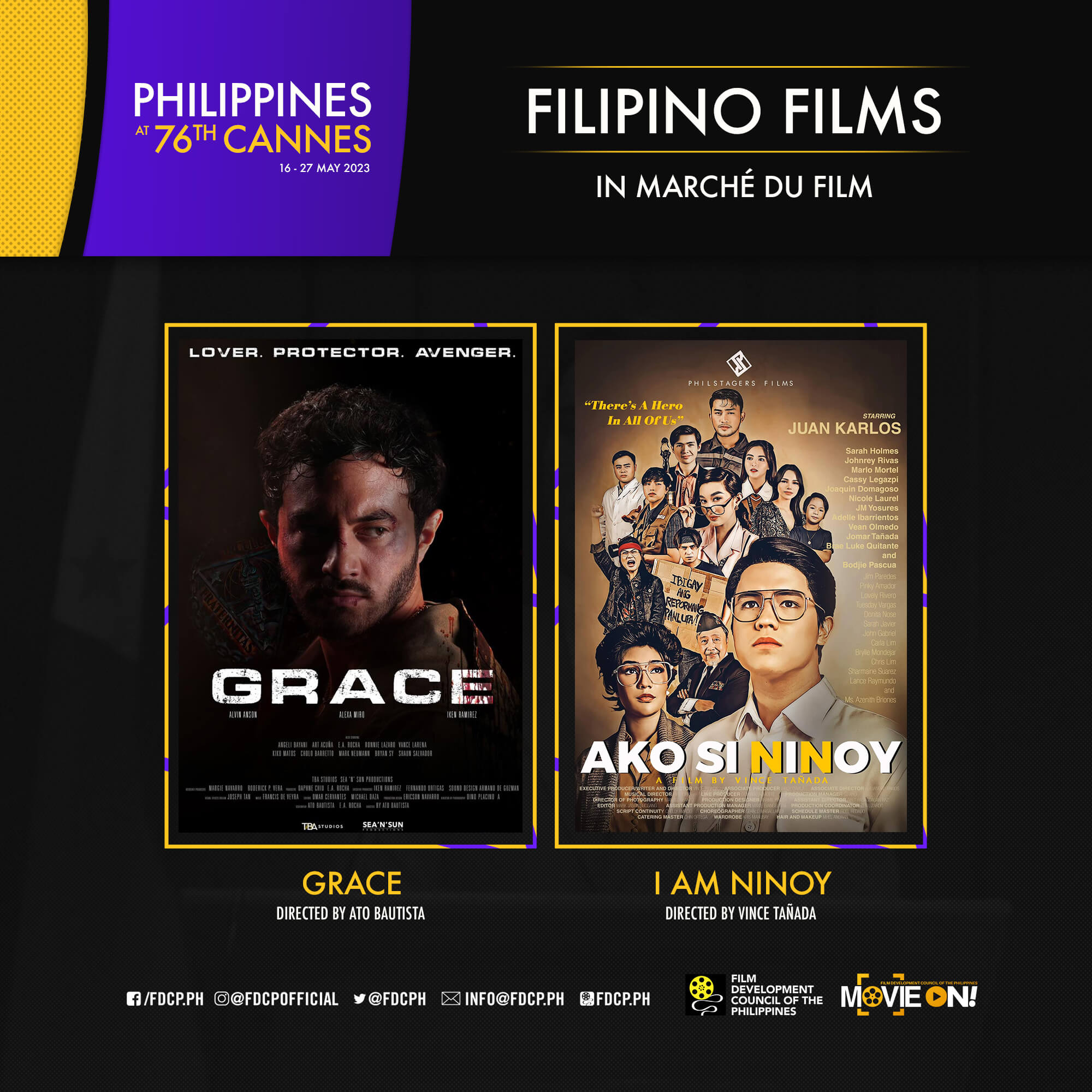 The official posters of "Grace" and "Ako Si Ninoy"