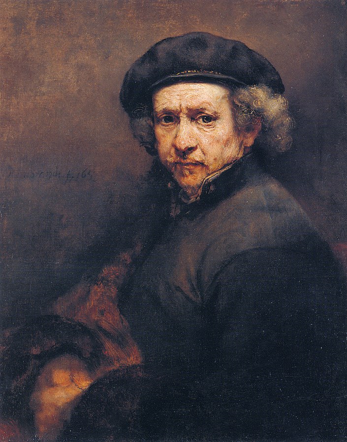A self-portrait of Rembrandt, which clearly demonstrates his use of chiaroscuro