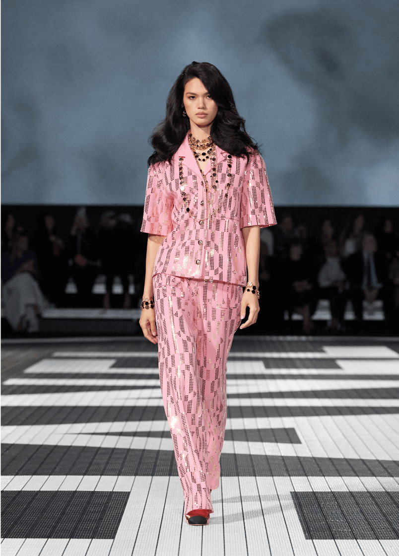 Pink coords with embelishments from the Chanel Cruise 2024 Collection