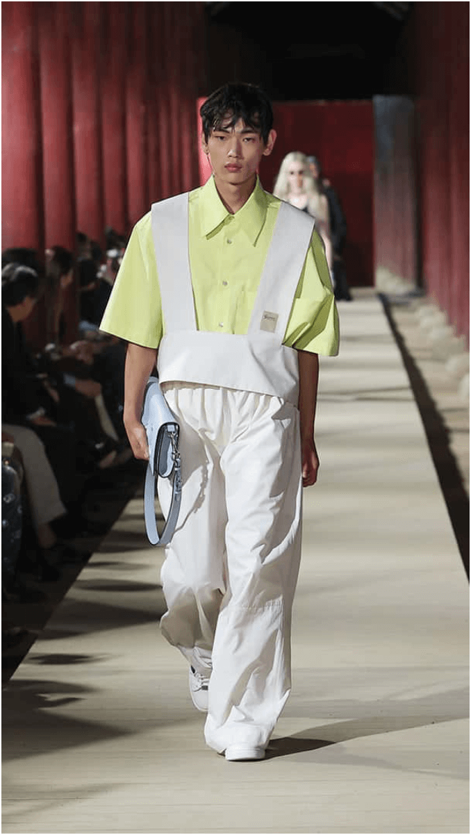 Green shirt and pants combo from the Gucci Cruise 2024 Collection