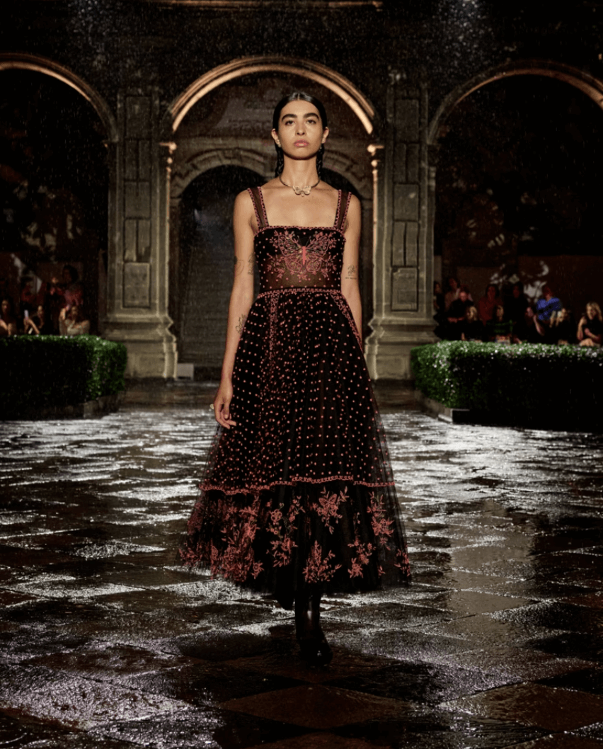 Black dress with embroidery the Christian Dior Cruise 2024 Collection