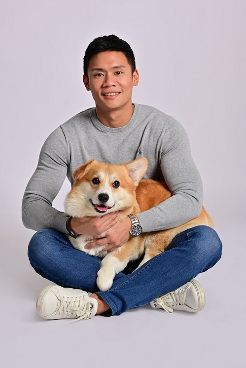 CEO of Doggo Kurt Cheng, with his beloved corgi, Kirby