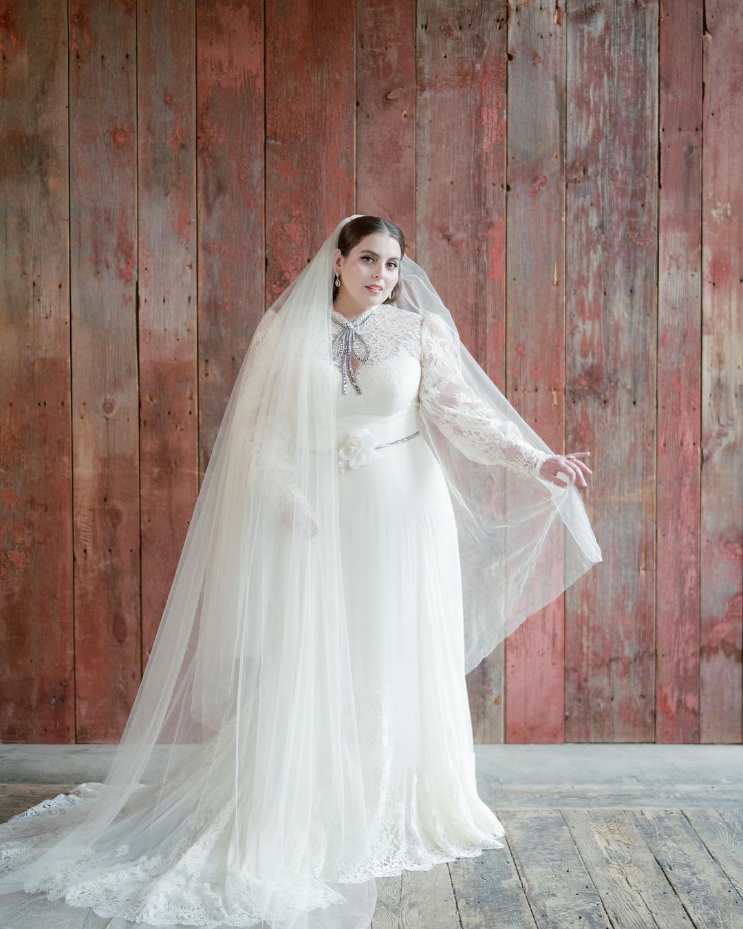 Beanie Feldstein's Gucci wedding dress