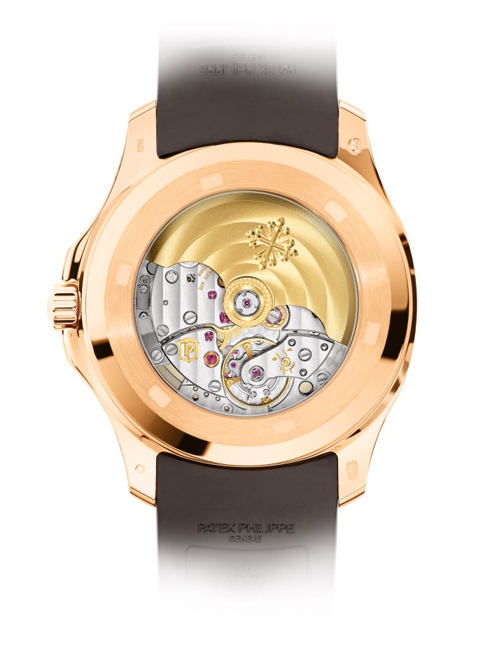 Patek Philippe Aquanaut watch in rose gold (5167R) back