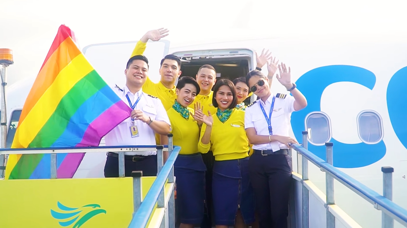 The crew of Cebu Pacific's first Pride flight