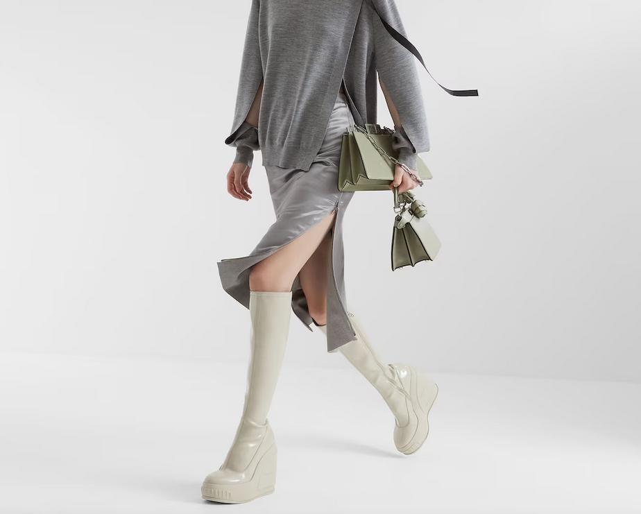 The white variant of Fendi's Fashion Show boots