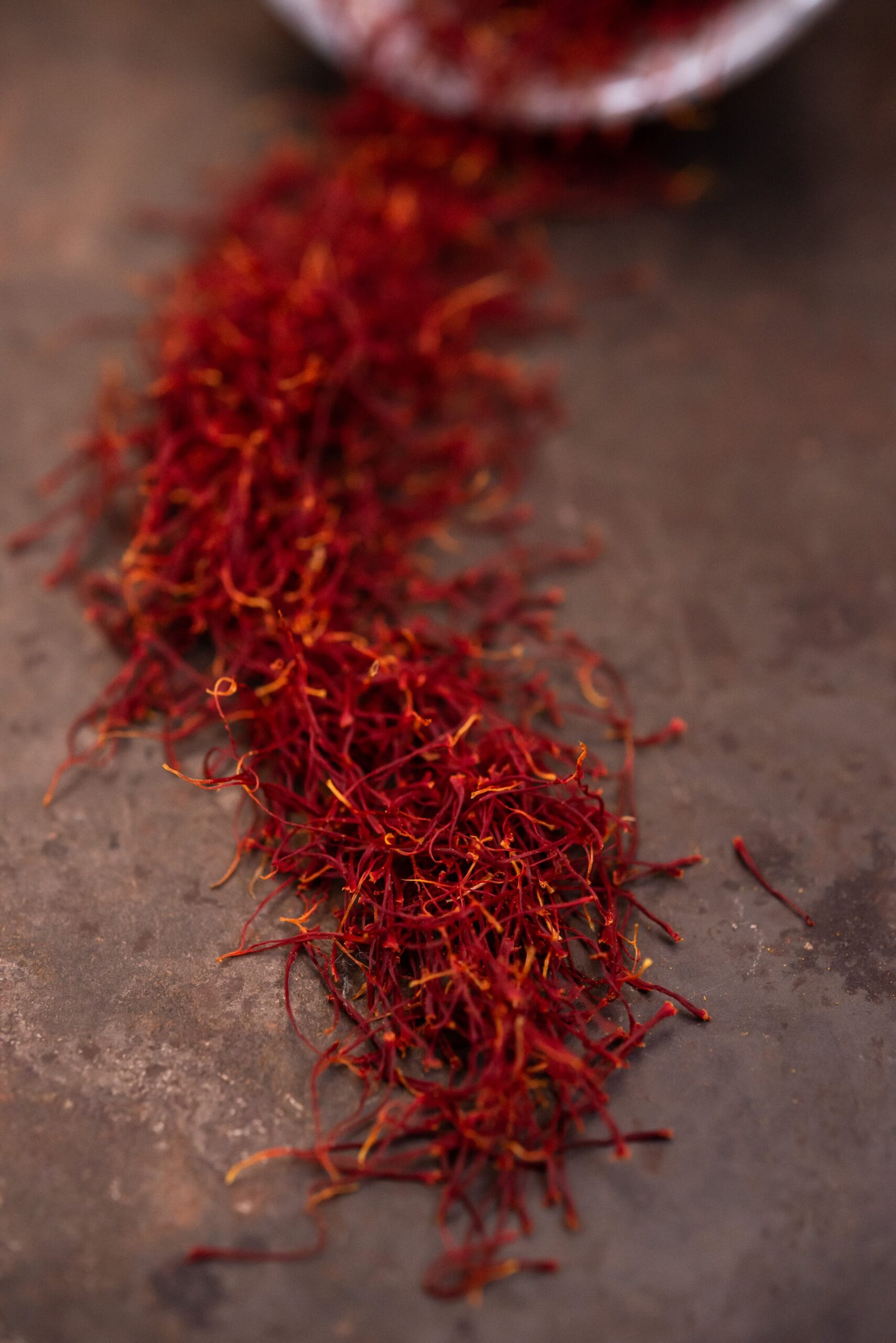Saffron, made from the dried stigmas of Saffron crocuses