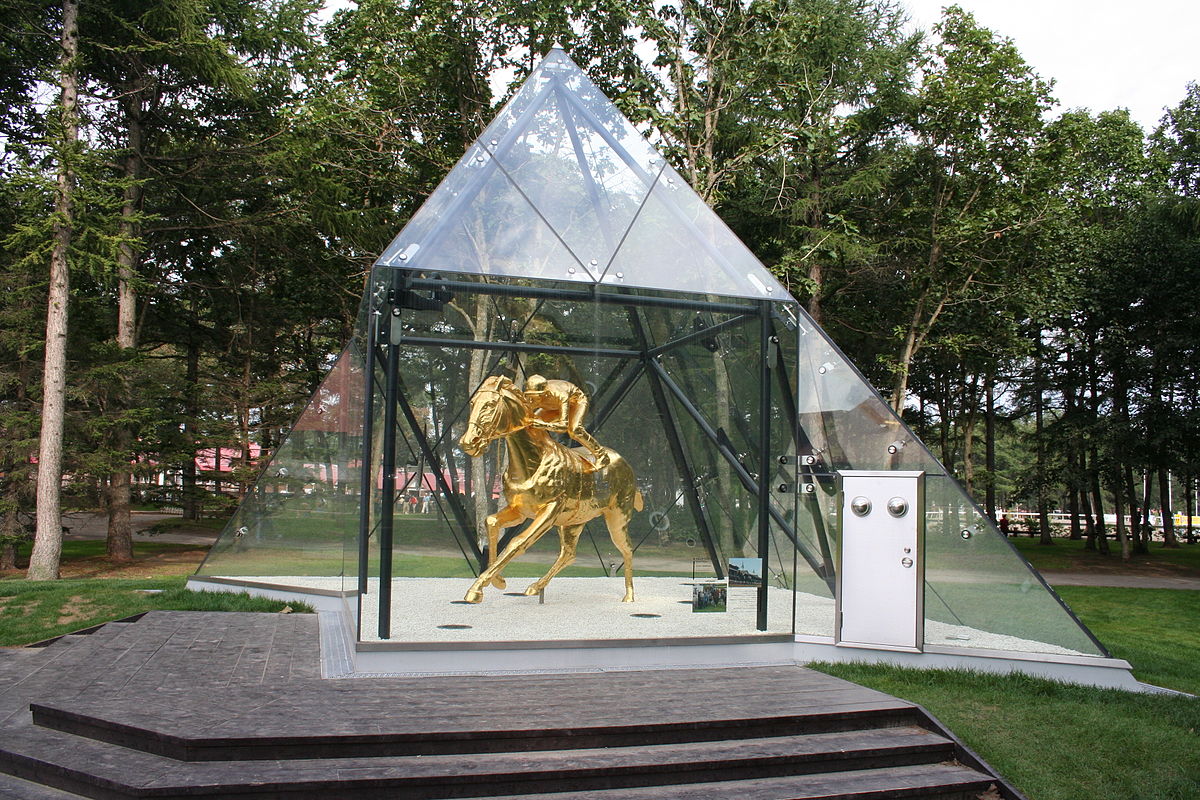 statue of Fusaichi Pegasus in Hokkaido, Japan